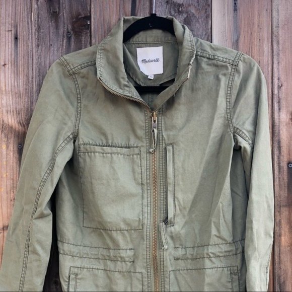 Madewell Zip Up Coat Military Jacket - Picture 4 of 10